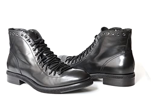 Jo Ghost 1838 Italian Black Leather Lace Up Boots With Zipper4