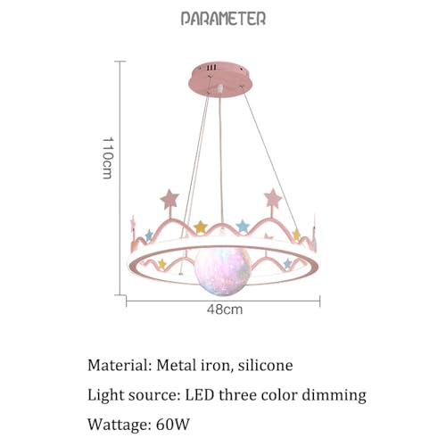 Lustre LED lune et planète violette dimmable pour chambre d'enfant - 7