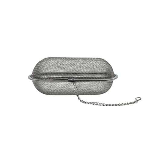 1pc Infuseur Thé Inox 11cm Passoire Cuisine Fine Maille pour Épices et Feuilles en Vrac, Filtre a The Longue Forme avec Chaîne Crochet, Boule a The Argenté Réutilisable pour Tasse Mug et Théière