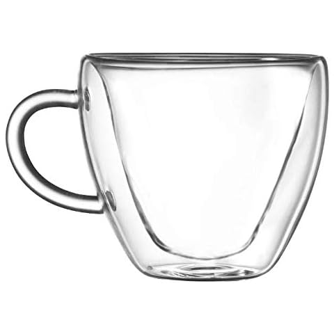 SMIN 8.5 Ounces Heart Shaped Double Wall Insulated Clear Glass Tea Cup or Coffee Cup Cover