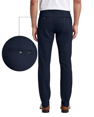 ETHANOL Mens Work Casual Comfort Fit Tech Stretch Slim Performance Wrinkle Resistant Dress Pants3