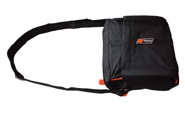 BLESS KRAFT Nylon Padded Cross Body Messenger Sling Bag Travel Office Business Messenger one Side Shoulder Bag for Men (Black, 23x19x7)-picture-41