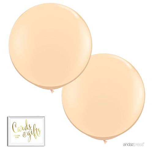 Andaz Press 3-Foot Huge 36-inch Latex Balloon Party Kit with Gold Cards
