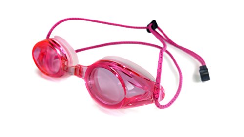 Image of Anti Fog Racing Swimming Goggles with Quick Adjust Bungee Strap (pink)