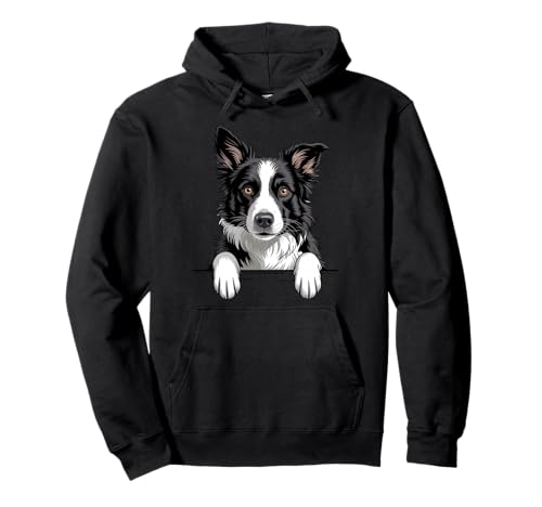 Border Collie Divertido Peeking Pocket Puppy Dog Lover Sudadera con Capucha