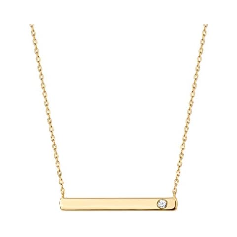 PAVOI 14K Gold Plated April Birthstone Necklace Cover