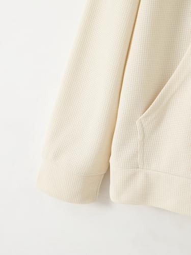 Men's Waffle Fall Casual Outdoor Sweater High Mock Neck Half Zipper Pullover Long Sleeve Sweatshirt with Pocket4