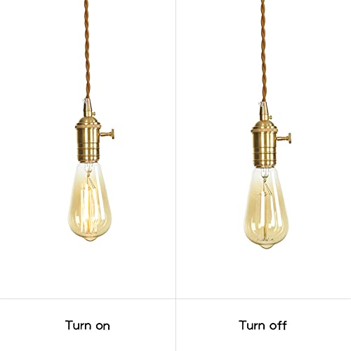 Lampe suspendue avec interrupteur doré à hauteur réglable - 7