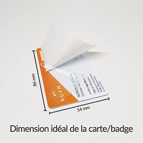 Protection adhésive transparente pour carte plastique PVC 86 * 54mm (overlay) CZPB-D002-T01 Cardzprinter - Lot de 50