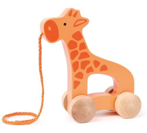 Hape Nachzieh-Giraffe aus Holz, Schiebe- und Ziehspielzeug für Kleinkinder ab 12 Monaten