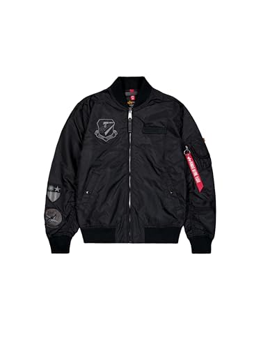 Image of Alpha Industries Men's MA-1 TT Flying Tigers Light Bomber Jacket, Black, XS