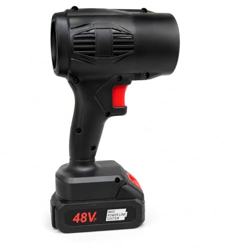 Image of 48V Cordless Spotlight, Max Power Link System, Handheld Rechargeable Torch, Black with Red Trigger