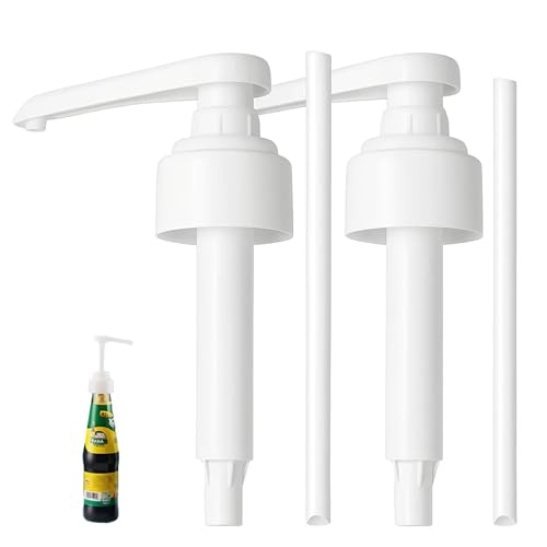 Monin Pumpe 1L, 2 Stück Weiße Dosierpumpe 1l Sirup, Kompatibel mit Monin Flaschen, Präzise 10ml Dosierung pro Pumpvorgang, Seifenspender Pumpkopf für 700ml und 1000ml Flaschen Wiederverwendbar