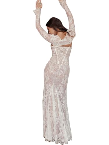 Women Cami Lace Maxi Dress Romantic Long Sleeve Lace Bodycon Dresses Elegant3