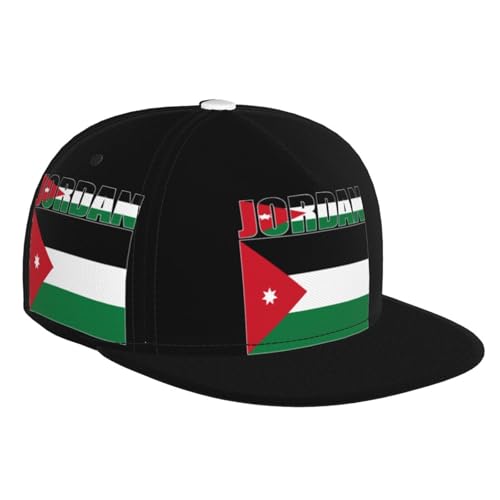 NUJTKAU Jordan Flag Baseball Cap Flat Brim Hat Adjustable Snapback Hat Sun Hats Hip Hop Cap for Women Men