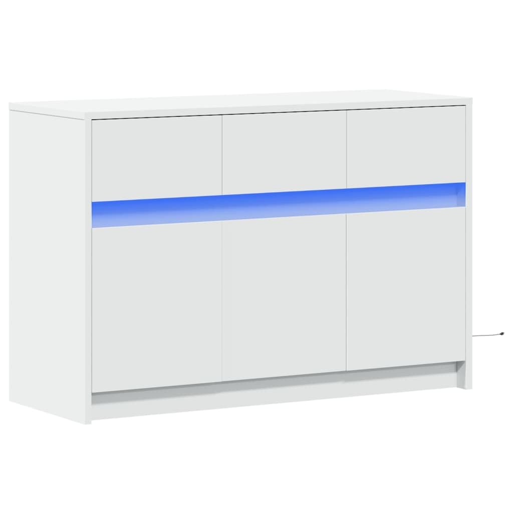 Vidaxl (White) Tv Cabinet With Led Tv Stand Media Unit Tv Unit Engineered Wood