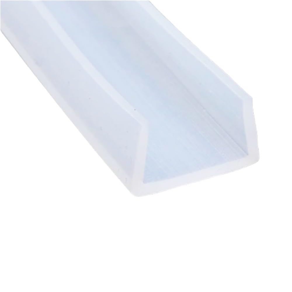 Loacea One Color U-Shaped Seal Strip 1Pc U Channel Silicone Rubber Shower Door Glass Sealing Strip, Edge Trim Glazing Weatherstrip Guard(21Mm*16Mm*5Meters)