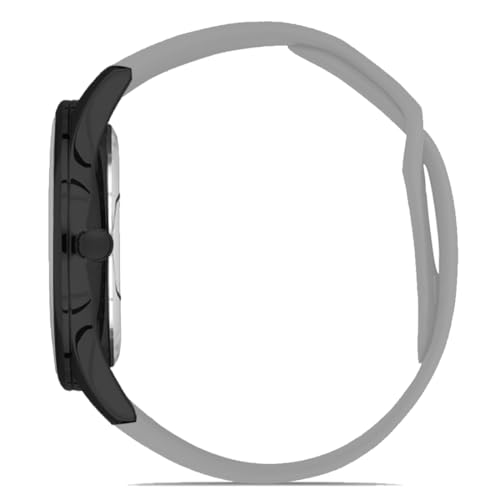 Image of DOUBLERUN Black Case Silicone Strap, 24-Hour Display, Roman Numerals, Analog Watch