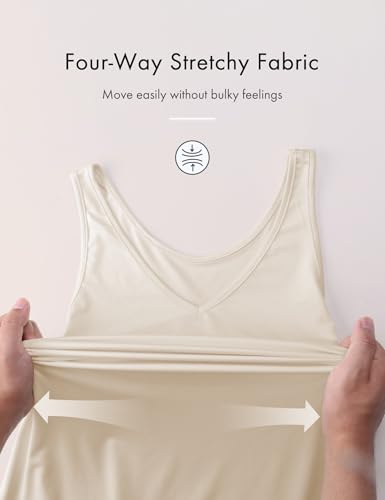 Image of MANCYFIT Womens Full Slip Tank Top Dress Slip Sleeveless Under Dress Wide Straps