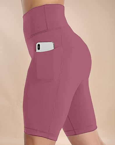 Image of High Waist Sports Activewear Shorts for Women and Girls Ideal for Gym and Yoga or Cycling with Side Pocket, Stretchable, Flexible, Slim Fit