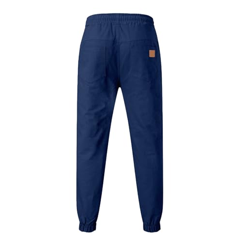 Mens Pants Casual Stretch Waist Straight Leg Elastic Lounge Sweatpants Loose Going Out Hiking Trouser with Pockets4