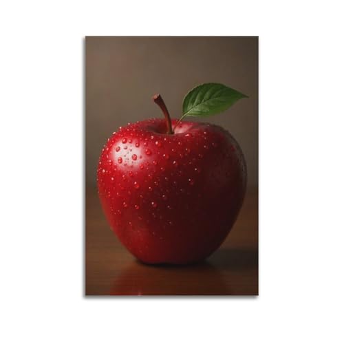 Affiche murale pomme et feuille grand format 60x90 suspension