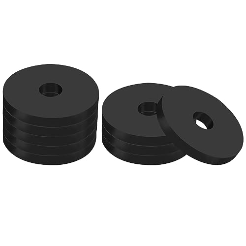 ラバースペーサー 防振スペーサーワッシャー シールガスケット 多目的 8個 40mm OD x 10mm ID x 5 mm厚 絶縁パッド ラバーワッシャー HVAC機械ボルト用 ブラック