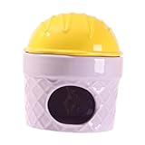 Leefasy Ceramic Hamster Nest Hamster Habitats Ornament Cooling House Pet Hideout for Chinchilla Gerbils Small Animals Birds Hedgehog, Yellow
