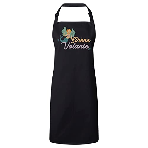 Tablier cuisine mignon et imperméable motif humour sirène volante réglable