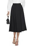 Casly Lamiit Skirts for Women Dressy Casual A Line Midi Skirt Black XL