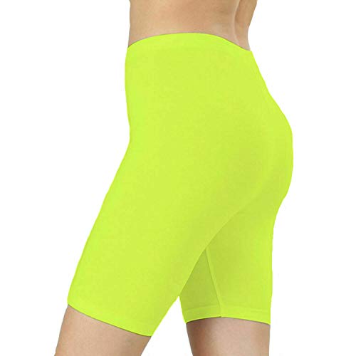 Loxdonz Girls Dance Shorts Bike Shorts for Playgrounds and Gymnastics Kids Breathable and Safety Active Shorts (11-12 Years, Neon Yellow)