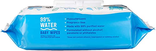 Amazon Brand - Mama Bear 99% Water Baby Wipes, Hypoallergenic, Fragrance Free, 72 Count #TOP2