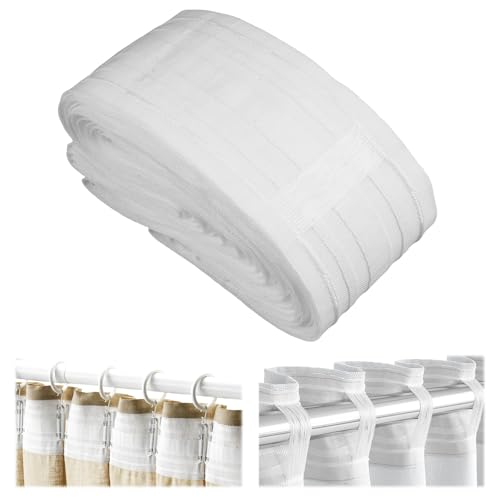 Varenzya 12mx8.5 cm Ruban Fronceur de Rideau, Rufflette pour Rideaux, Rufflette pour Pli Automatique, Rouleaux de Ruban de Rideau à Coudre, pour Maison Chambre à Coucher, Salon, Bureau, Hôtel