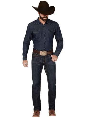 Cody James Men's Night Hawk Basic Dark Wash Slim Straight Stretch Denim Jeans Blue 48W x 34L US