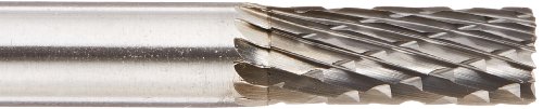 Image of Drill America SB-1 Carbide Burr /Rotary File Cylindrical End-Cut Double Cut for Die Grinder 1 /4 inch Dia. x 5 /8 inch Cut Length with 1 /4 inch Shank and 2 inch Overall Length, DUL Series
