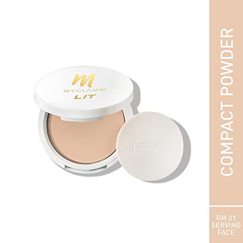 Image of MyGlamm LIT Radiant Matte Compact Powder - Serving Face, 9 gm