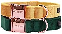 Miniatura 4 de ARING PET Juego de collar y correa de terciopelo para perro, collar y correa suaves para perros, collares ajustables para perros