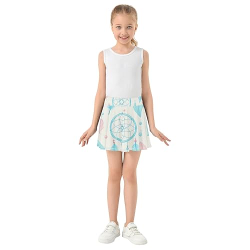 Joisal Pastel Pink Dreamcatchers Feathers Skirts with Shorts Flowy Athletic Shorts for Girls Skorts Pleated 4t3