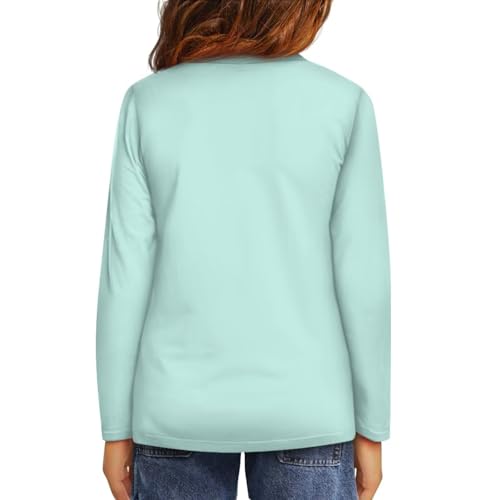 Image of Girls Long Sleeve Shirts Casual Crewneck Soft T-shirts for Girls 3-16 Years Old
