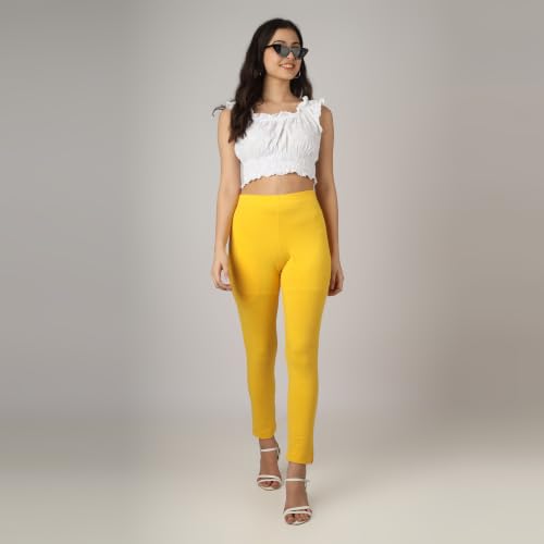 Image of Women's Cotton Stretchable Slim Fit Straight Pants Trouser for Casual Wear and Office Wear