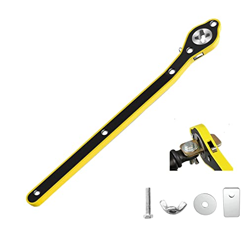 Gonfren 13 Inch Auto Labor-Saving Jack Ratchet Wrench for Scissors Car Jack, 360°Swivel Tire Wheel Jack Lift Speed Handle Repaire Tool for Small Car/Vans/Travel/SUVs,Cross Head with Converter