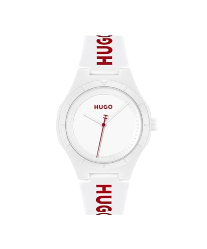 HUGO #LIT for HIM Men's 42mm 3H Quartz Silicone Wristwatch - Water Resistant up to 5ATM/50 Meters, Fun, Colorful and Easy to Wear