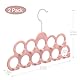 ManGotree Samt-Schalbügel, Schal-Organizer, Beflocktes Samt-Finish, Schalhalter mit 11 Schlaufen und Haken für Schals, Schals, Krawatten, Gürtel oder anderes Zubehör, Rosa, 2er-Pack