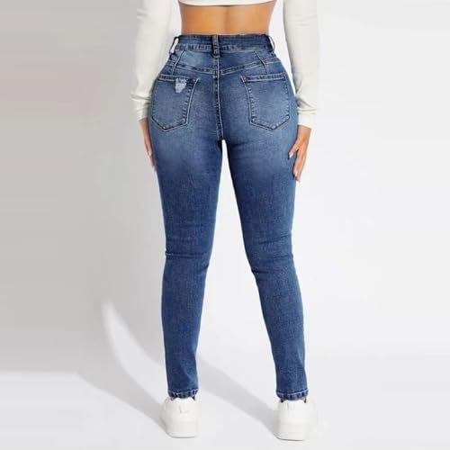 Women's Jeans Mid Rise Bootcut Jeans Ripped Stretchy Flare Pants Lightweight Tummy Control Straight Leg Denim Jean4