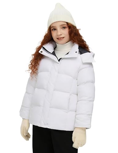 Image of ZSHOW Girls' Lightweight Puffer Jacket Warm Hooded Quilted Outerwear Jacket | Detachable Hood, 5000mm Waterproof, Elastic Cuffs, Lightweight and Breathable, 2 Pockets, Daily Wear, Winter Activities