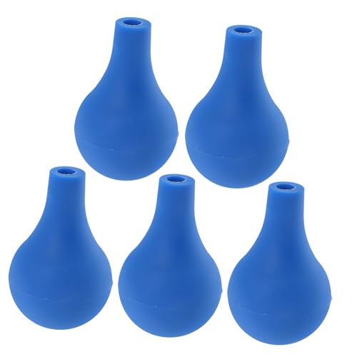 FUNOMOCYA 5pcs Graduated Pipette Bulb for Replacement Dropper Silicone Cap Blue Pipette Ball for