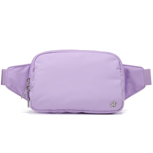 Pander Belt Bag Large 2L, Nylon Fanny Pack Purse for Women and Men with Adjustable Strap, Lilac Purple