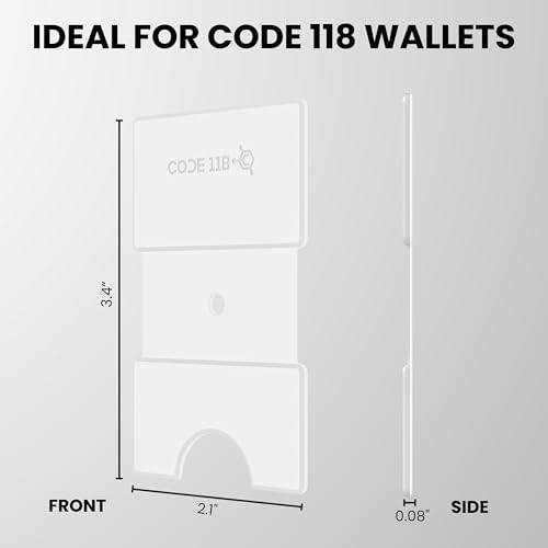 Image of CODE 118 Modular Backplate - Slim Minimalist Aluminum Wallet Accessory - Expandable Cash & Business Card Holder - Modular Add-on for Men Expands Storage up to 8 cards, Wallet not Included (Glow)