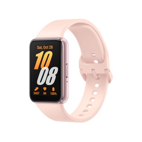Samsung Galaxy Fit3 fitness band, batteria a lunga durata, rilevamento cadute/SOS, barometro, IP68, monitoraggio sonno, oltre 100 esercizi, gestione notifiche/musica, Pink Gold [Versione italiana]