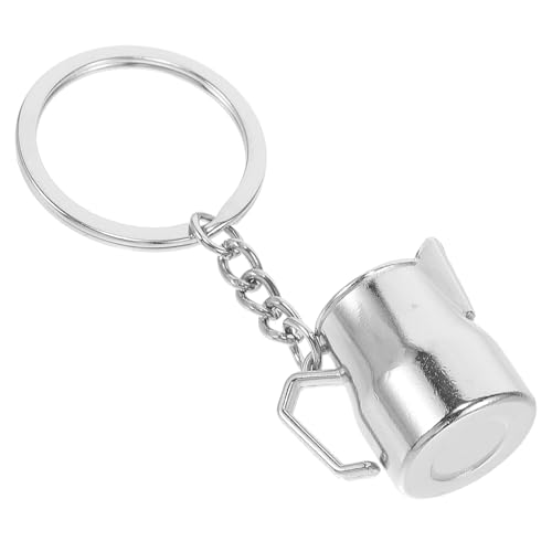 MOBUTOFU Taza De Café Llavero Llaveros Desmontable Llaves Cuchara Decoración Corazón Papelera Llavero Divertido Llavero Amante Del Café Cartera Llavero Retráctil Aleación De Zinc Silver